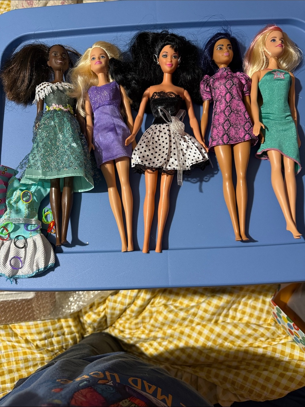 Barbie bundle in cocktail dresses! Lot of 5 Fashion Dolls in Colorful Dresses